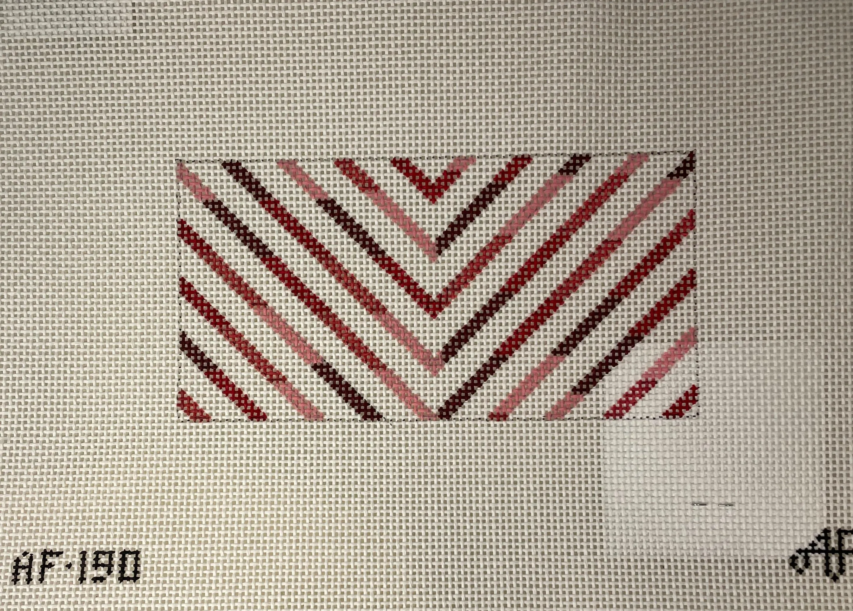 * Anne Fisher Needlepoint AF190 Red Chevron 3x6 insert