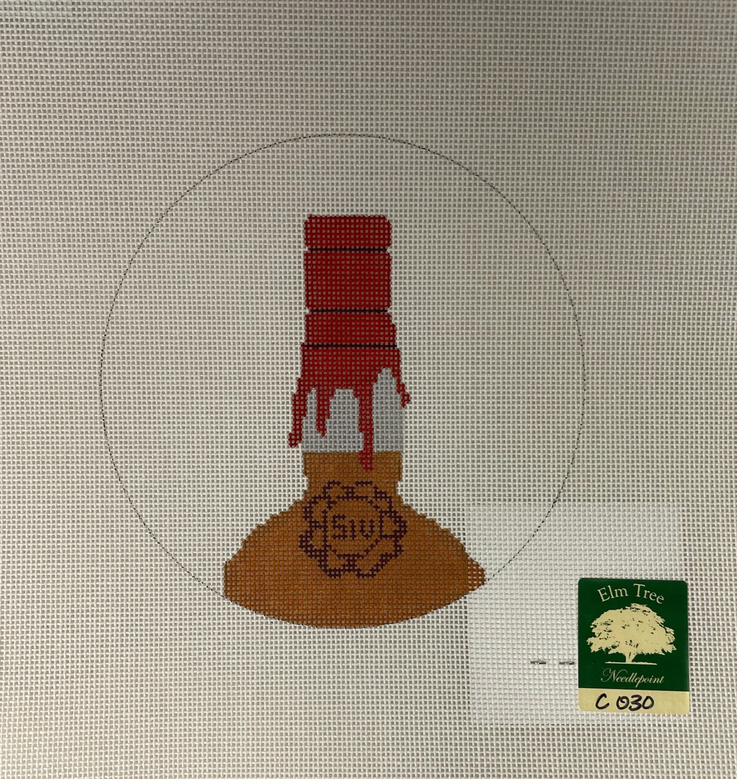 * Elm Tree Needlepoint C030  Makers Mark Bottle