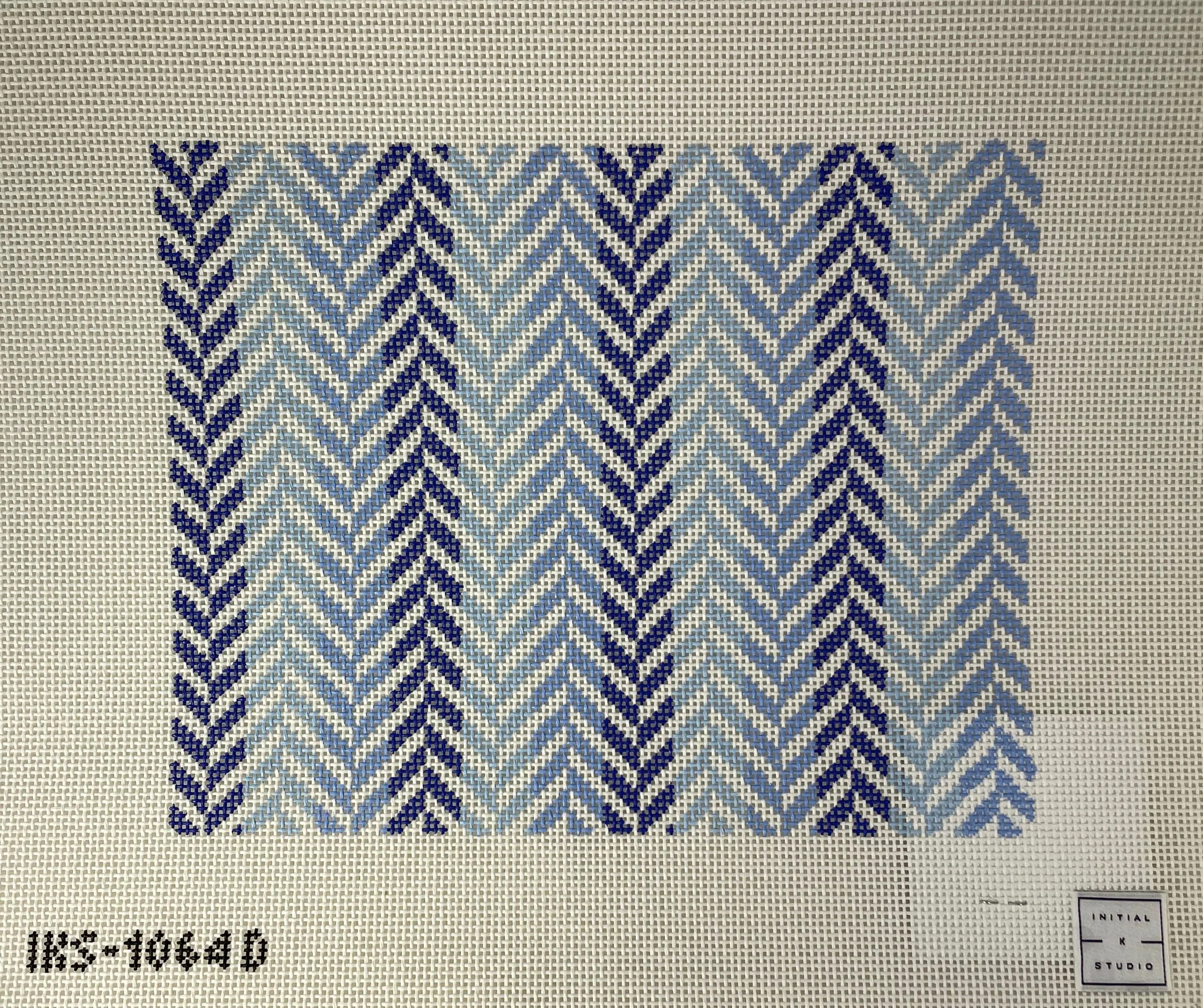 * Initial K Studio 1064D Herringbone Clutch- Blue