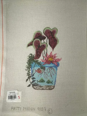 * SALE / Patti Mann 9107 Fish/ Flowers Canvas