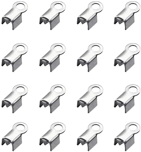 10mm Foldover End Caps Silver