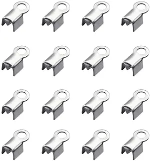 10mm Foldover End Caps Silver