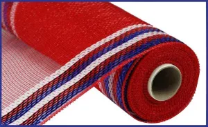 10" Border Stripe Metallic Mesh: Red, White, Blue (10 Yards) RE8504H3