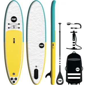 11' Turquoise/Yellow Inflatable Paddleboard-ISUP