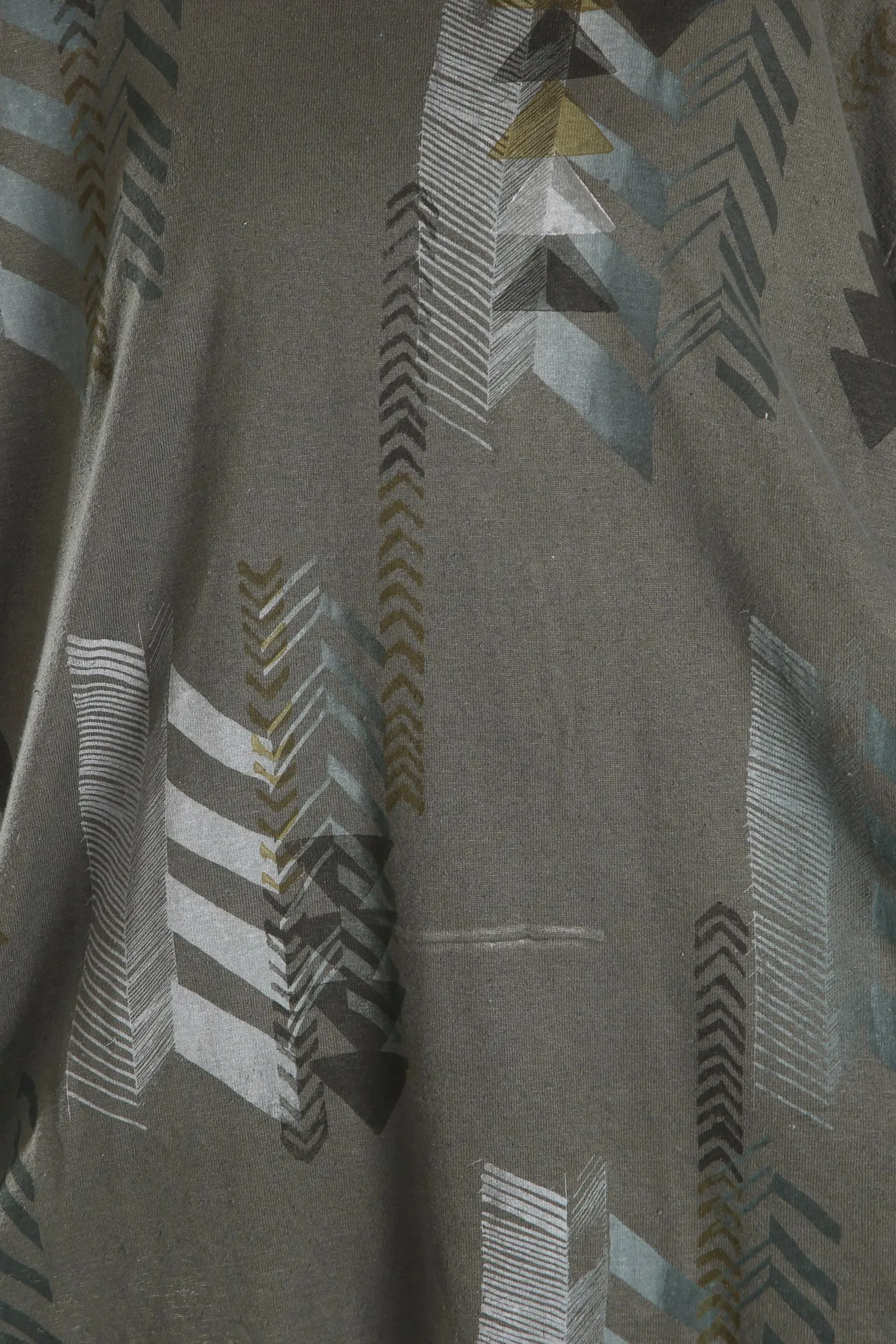 1230 Hemp Cotton Top Dark Olive Printed