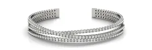 14K White Gold Diamond Criss-Cross Cuff (3.50ctw)