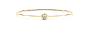 14K Yellow Gold Diamond Bezel Solitaire Bangle (.30ct)