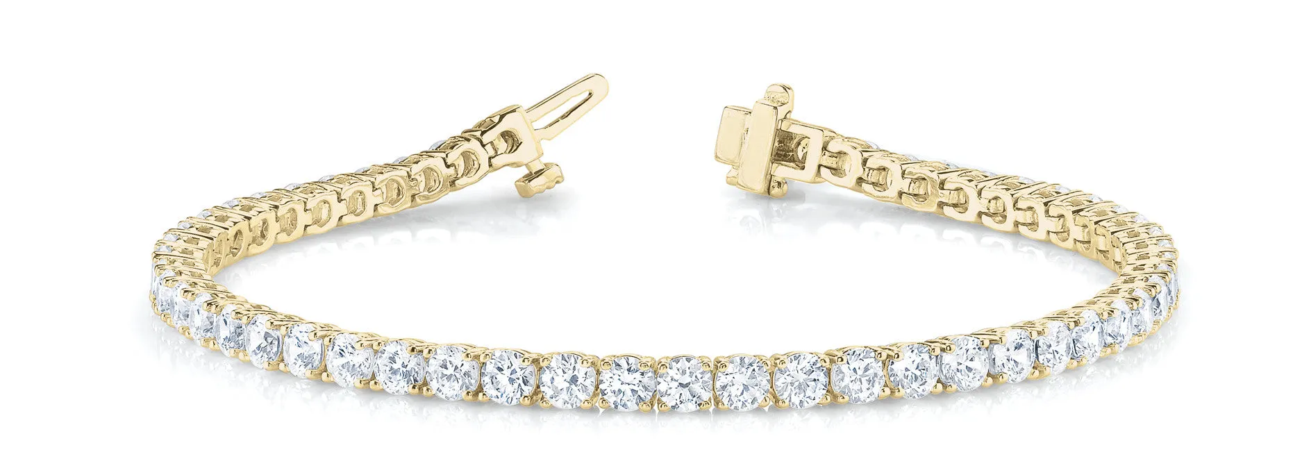 14K Yellow Gold Diamond Tennis Bracelet (3ctw)
