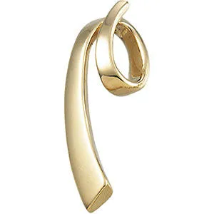 14k Yellow Gold Foldover Design Chain Slide