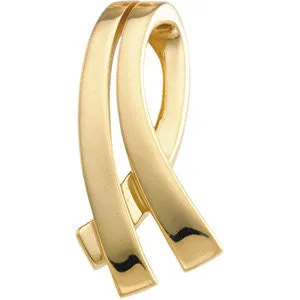 14k Yellow Gold Foldover Design Chain Slide