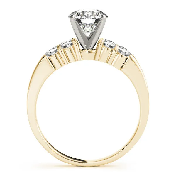 14K Yellow Gold Round Brilliant Diamond Engagement Ring With Pave Accents (1.38ctw)