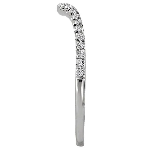 14kt White Gold Curved Wedding Band