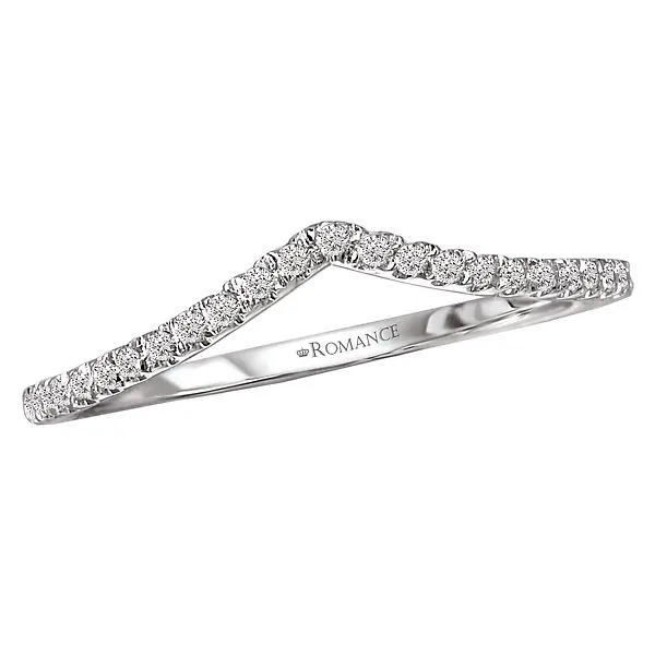 14kt White Gold Curved Wedding Band