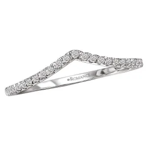 14kt White Gold Curved Wedding Band