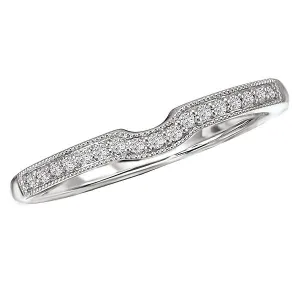14kt White Gold Curved Wedding Band