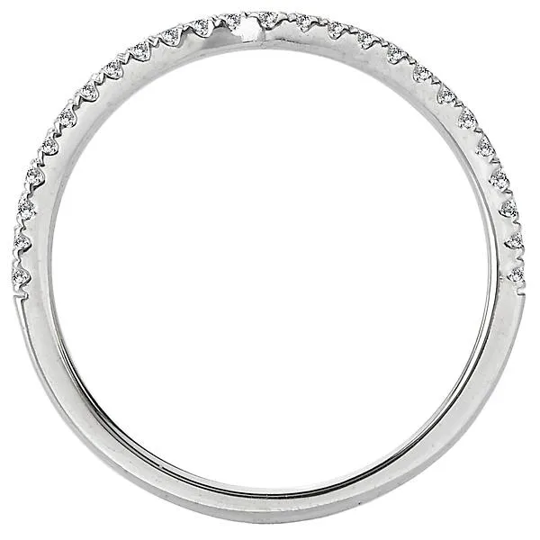 14kt White Gold Curved Wedding Band