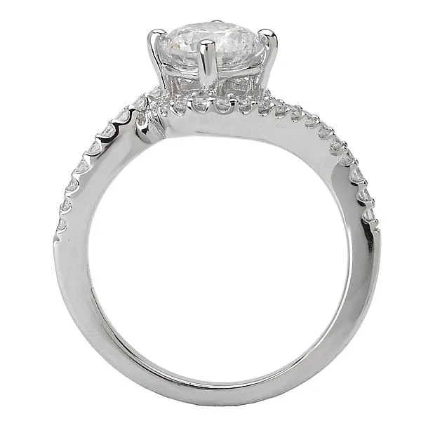 14kt White Gold Halo Semi-Mount Diamond Ring