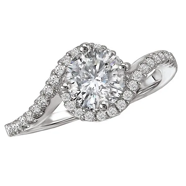 14kt White Gold Halo Semi-Mount Diamond Ring