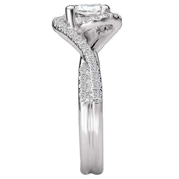 14kt White Gold Halo Semi-Mount Diamond Ring