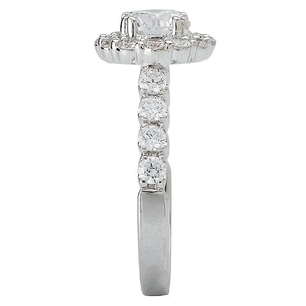 14kt White Gold Halo Semi-Mount Diamond Ring
