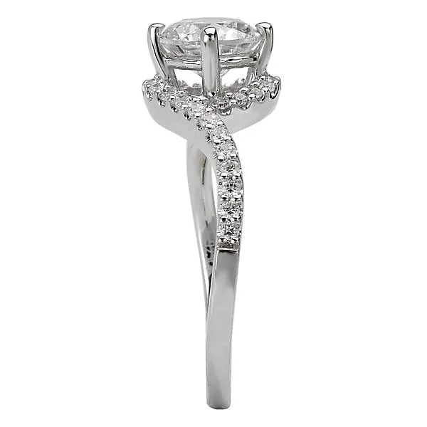 14kt White Gold Halo Semi-Mount Diamond Ring