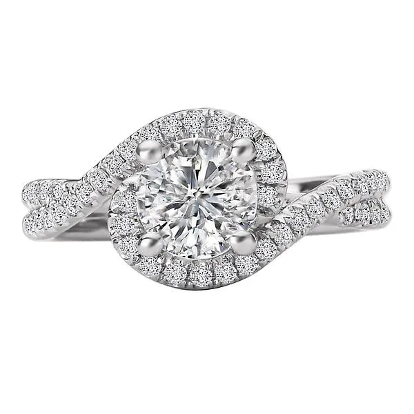 14kt White Gold Halo Semi-Mount Diamond Ring