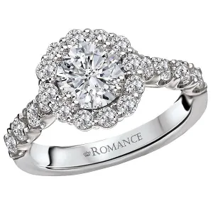 14kt White Gold Halo Semi-Mount Diamond Ring