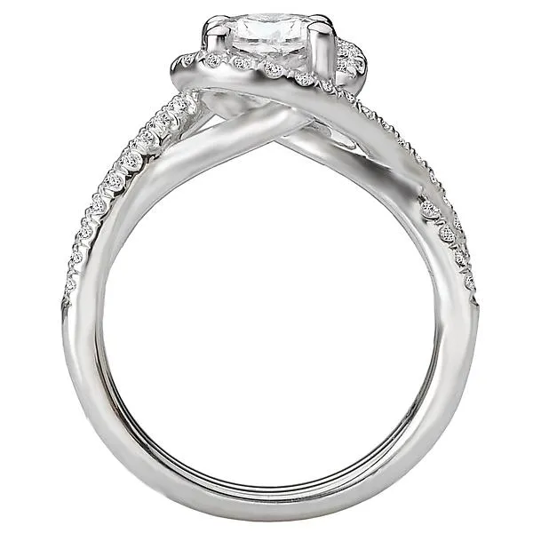14kt White Gold Halo Semi-Mount Diamond Ring