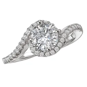 14kt White Gold Halo Semi-Mount Diamond Ring