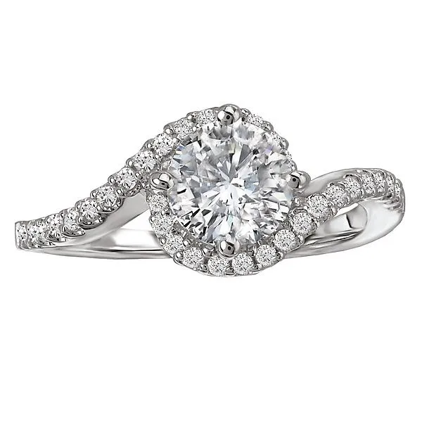 14kt White Gold Halo Semi-Mount Diamond Ring