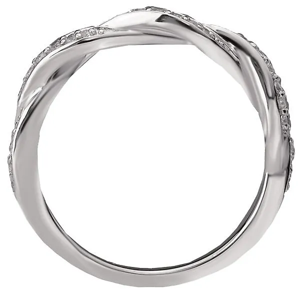 14kt White Gold Scalloped Matching Band