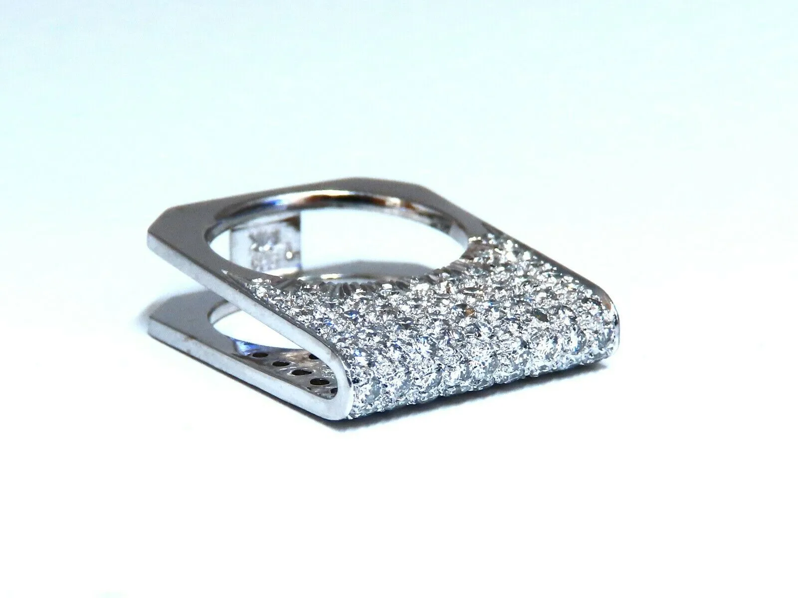 2.00ct Natural Round Diamonds Fold Over Ring Mod Deco 14kt