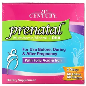 21ST CENTURY PRENATAL MULTIVITAMIN DHA TAB 60s DUAL PACK