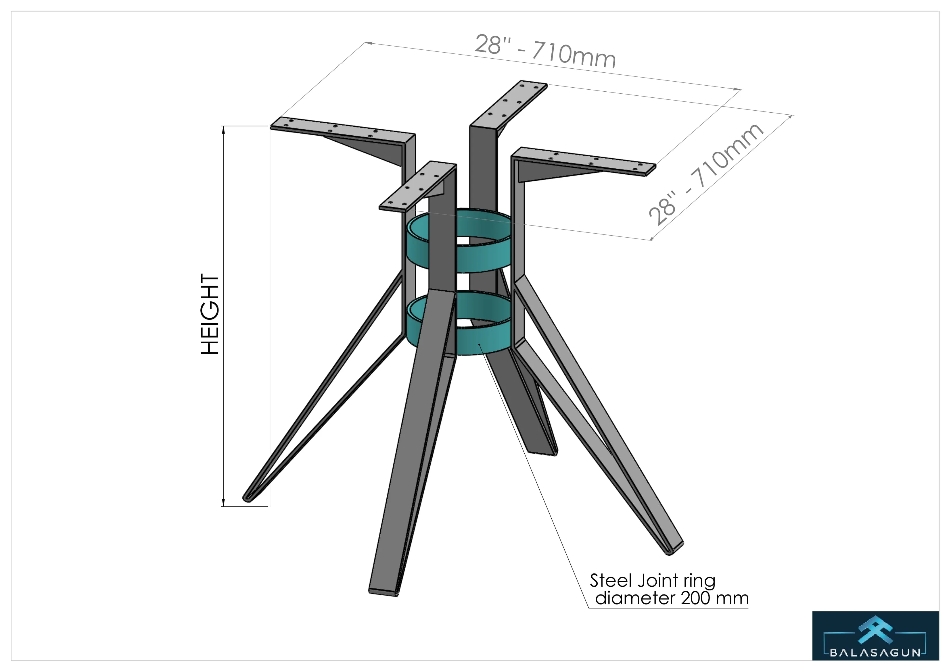 28" Round Bistro Table Bases, Base Diameter 28", LAGARI 282