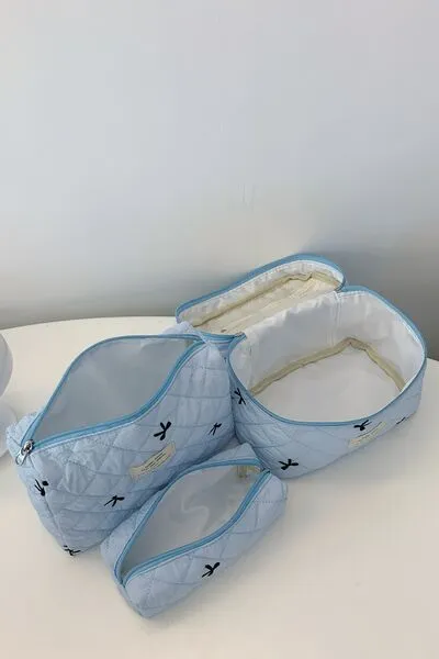 3 Piece Quilted Storage Bag Set