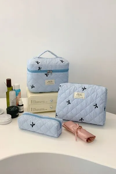 3 Piece Quilted Storage Bag Set