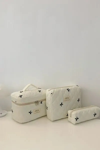 3 Piece Quilted Storage Bag Set