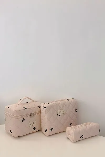 3 Piece Quilted Storage Bag Set