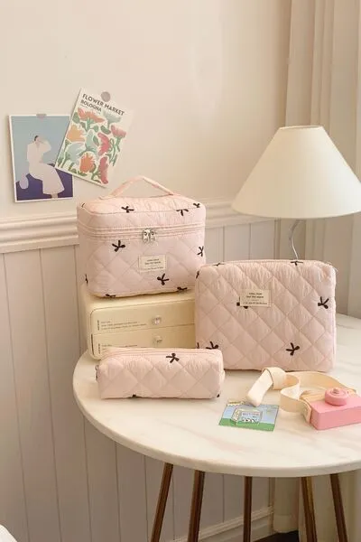 3 Piece Quilted Storage Bag Set