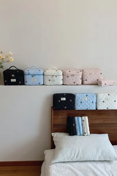 3 Piece Quilted Storage Bag Set