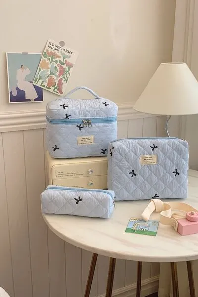 3 Piece Quilted Storage Bag Set