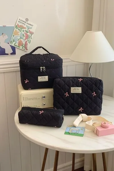 3 Piece Quilted Storage Bag Set