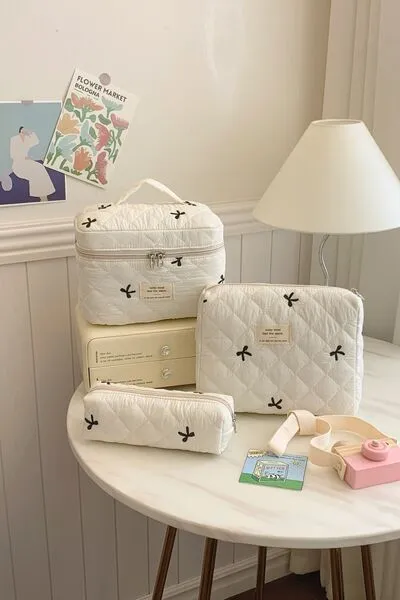 3 Piece Quilted Storage Bag Set