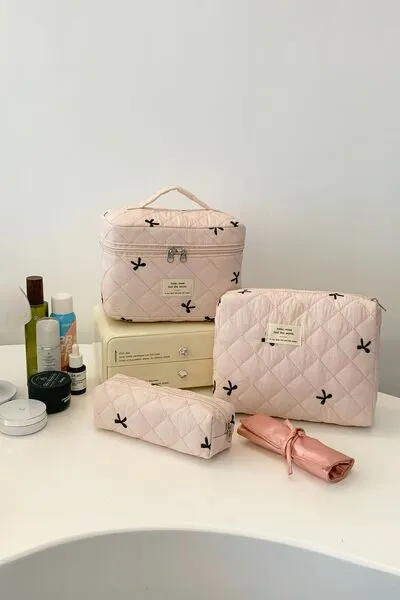 3 Piece Quilted Storage Bag Set