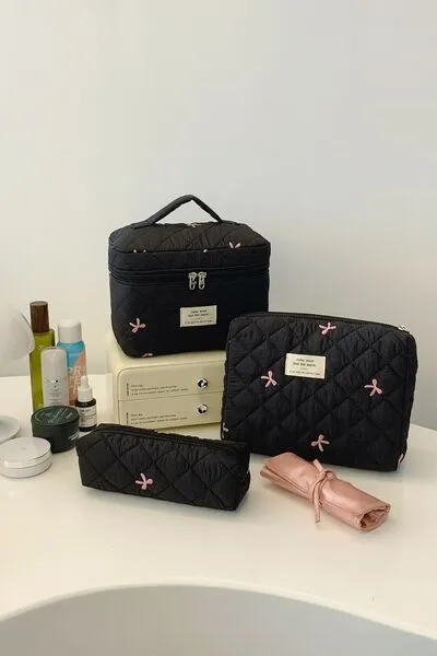 3 Piece Quilted Storage Bag Set
