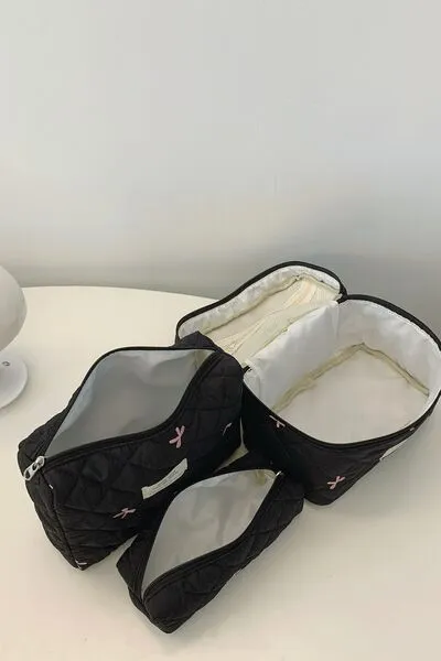 3 Piece Quilted Storage Bag Set
