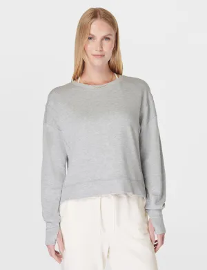 After Class Crop Sweatshirt - Light Grey Marl