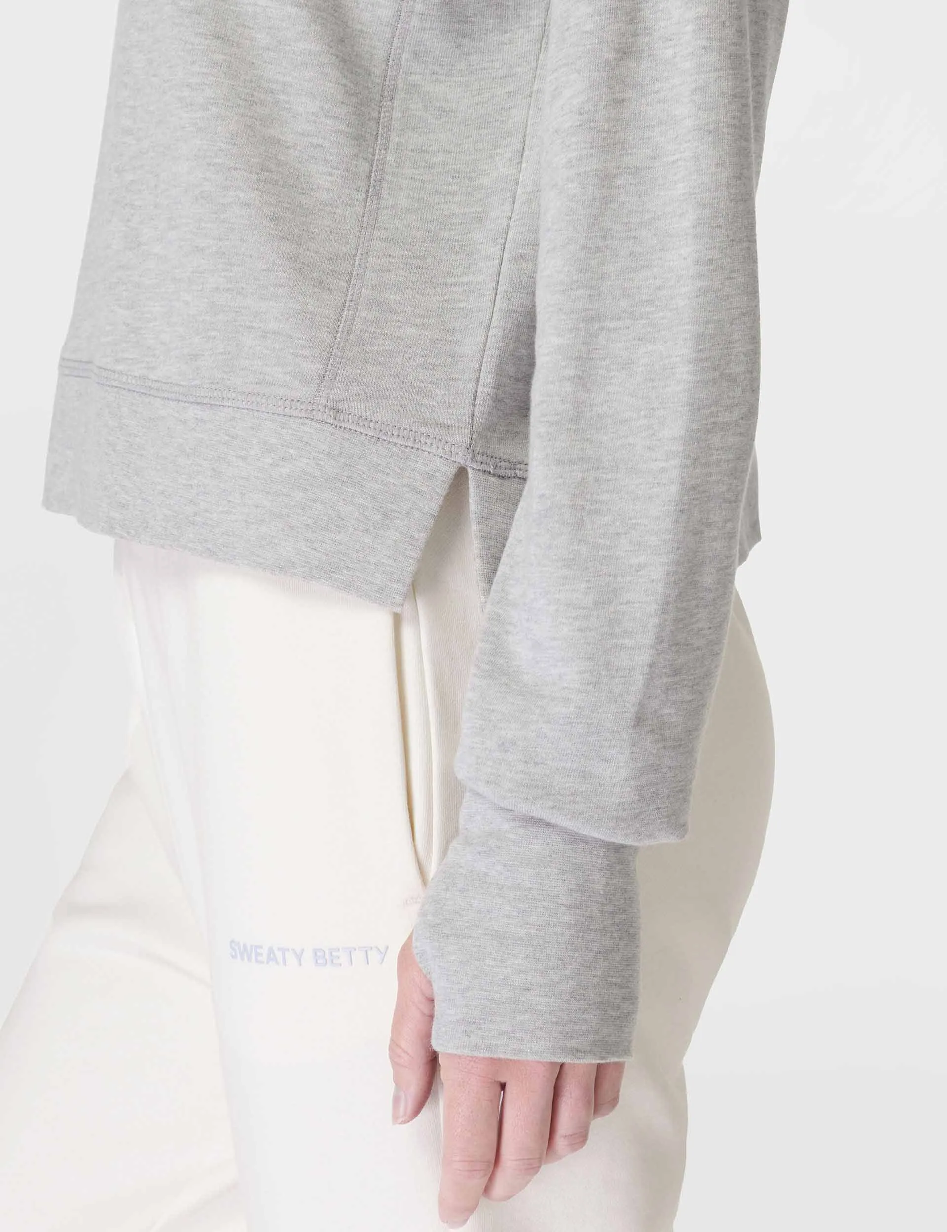 After Class Crop Sweatshirt - Light Grey Marl