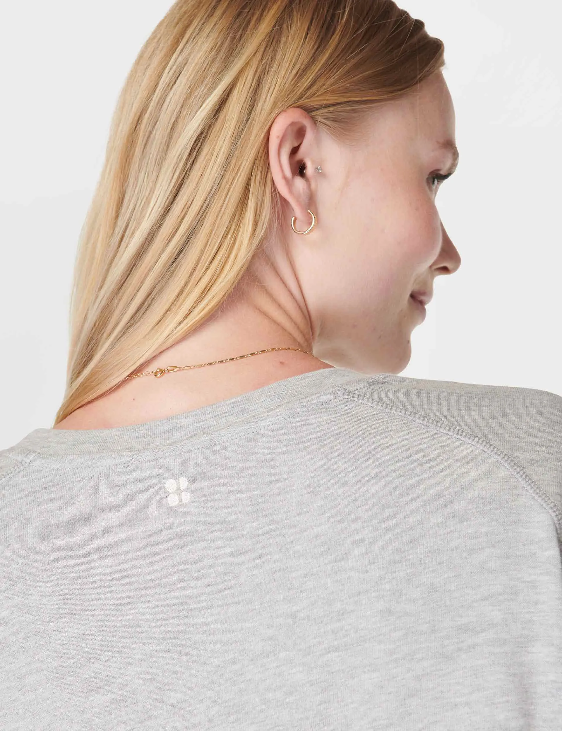 After Class Crop Sweatshirt - Light Grey Marl