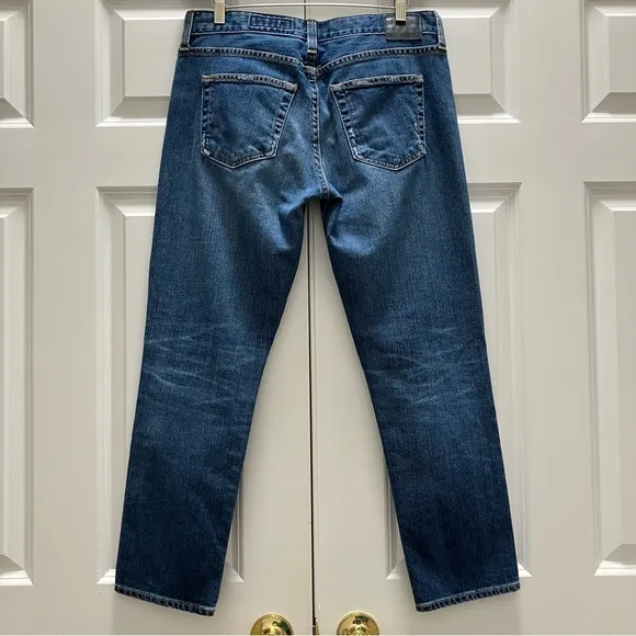 AG Ex Boyfriend Slim Slouchy Jeans 11 Years Interrupted Wash Destroyed AG-ED 28